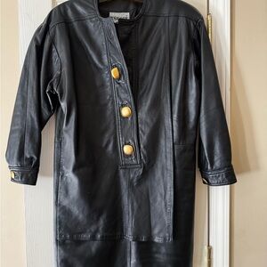 Vintage Black Leather Dress by Eneste